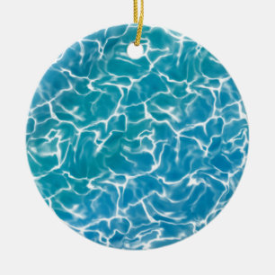 Adorno De Cerámica Agua del Mar Azul*