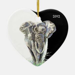 Adorno De Cerámica Agua Elefante Africano Arte Natural Animal