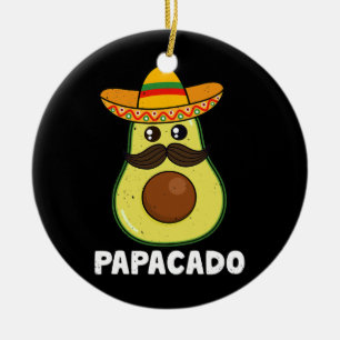 Adorno De Cerámica Aguacado Dad Vegan Guacamole Papacado Sombrero