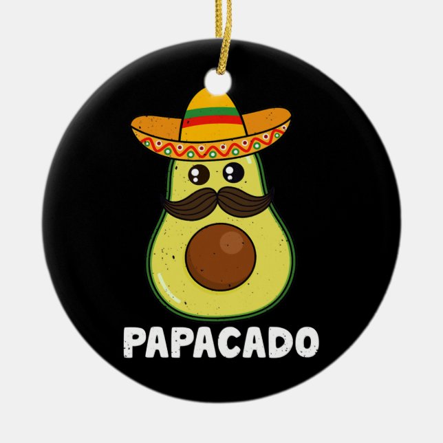 Adorno De Cerámica Aguacado Dad Vegan Guacamole Papacado Sombrero (Frente)