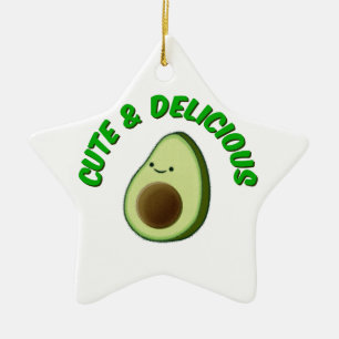 Adorno De Cerámica Aguacate Cuto Y Delicioso