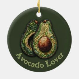 Adorno De Cerámica Aguacate Lover Faux Embroidery