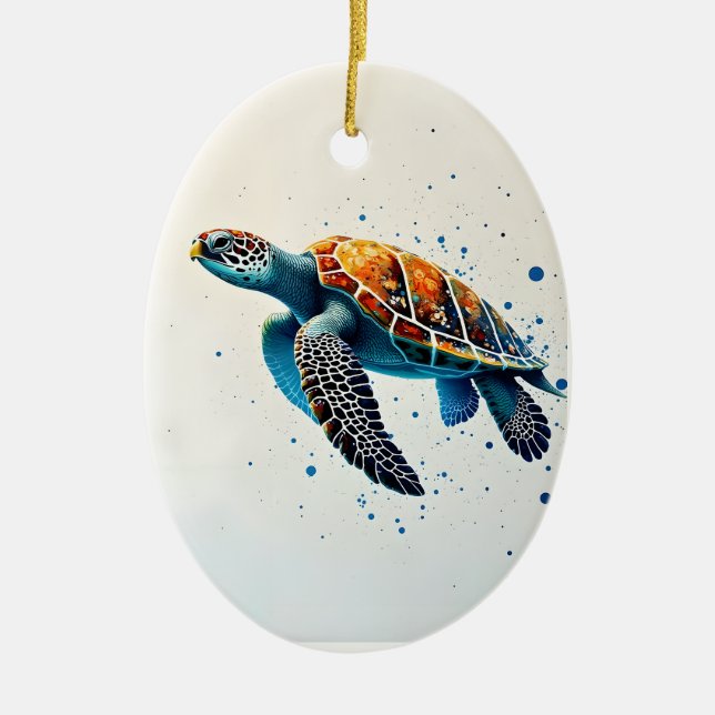 Adorno De Cerámica Aguas tranquilas: Celebran tortugas marinas con el (Frente)