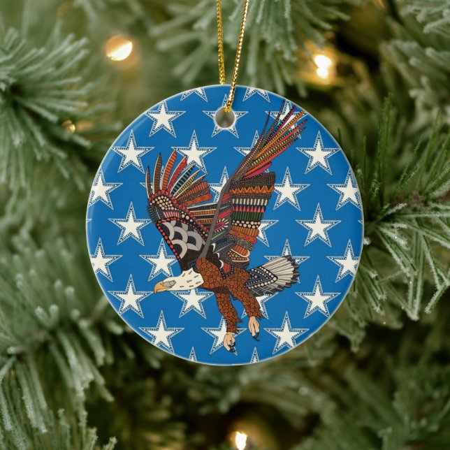 Adorno De Cerámica águila azul americana (Árbol)