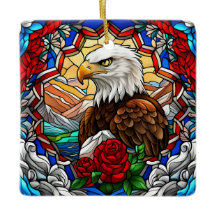 Águila calva norteamericana patriótica "Vidrio man