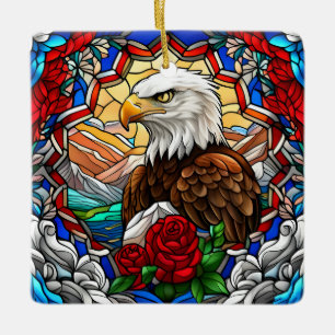 Adorno De Cerámica Águila calva norteamericana patriótica "Vidrio man
