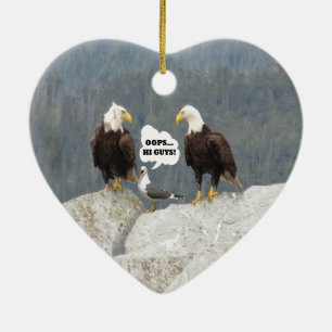 Adorno De Cerámica Aguilas divertidas y gaviota