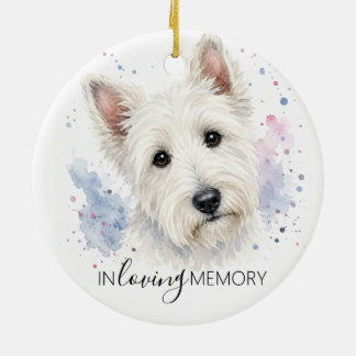 Adorno De Cerámica aguinaldo de acuarela conmemorativo del Terrier es