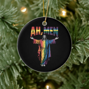 Adorno De Cerámica Ah Hombres Divertidos LGBT Orgullo Gay Jesús Crist