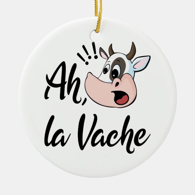Adorno De Cerámica Ah La Vache French Oh My Cow (Frente)