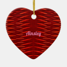 Adorno De Cerámica AINSLEY ~ CORAZÓN VALENTINO ~ Fractal Rojo ~