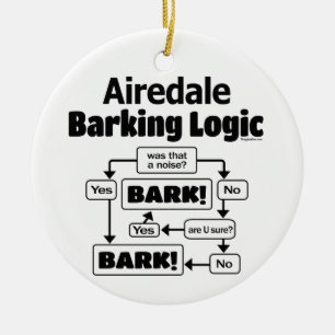 Adorno De Cerámica Airedale Barking Logic