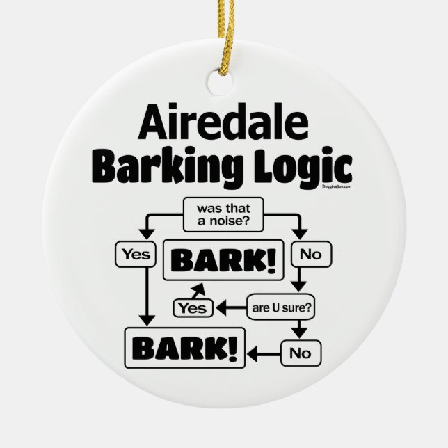 Adorno De Cerámica Airedale Barking Logic (Frente)