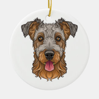Adorno De Cerámica airedale terrier