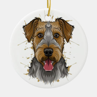 Adorno De Cerámica airedale terrier