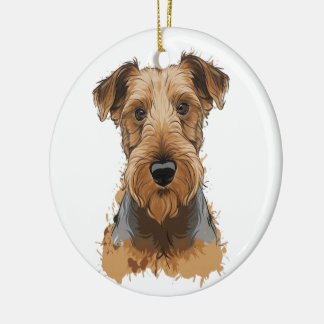 Adorno De Cerámica airedale terrier