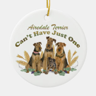 Adorno De Cerámica Airedale Terrier no puede tener apenas uno