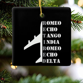 Adorno De Cerámica Airplane Retired Nato Phonetic Alphabet Aviation