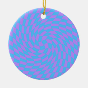 Adorno De Cerámica Ajena de color azul pálido y lavanda