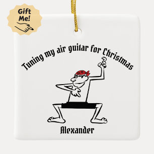Adorno De Cerámica Ajustando mi guitarra aérea para Navidades