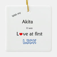 Akita Love at First Lick