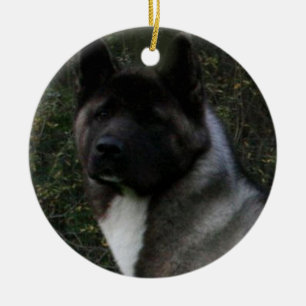 Adorno De Cerámica akita pinto máscara negra