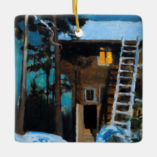 Adorno De Cerámica Akseli Gallen-Kallela - Kalela en invierno (Anverso)