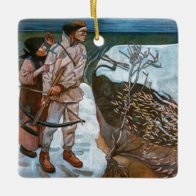Adorno De Cerámica Akseli Gallen-Kallela - La venganza de Joukahainen (Anverso)