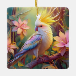 Adorno De Cerámica Ala irlandesa Cockatiel Fantasy Bird
