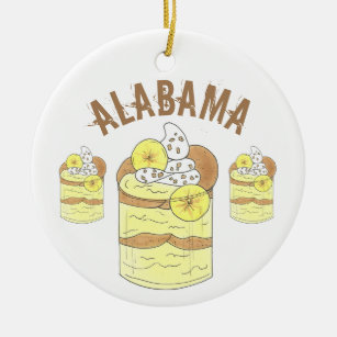 Adorno De Cerámica Alabama AL Banana Pudding Soul Postre De Comida