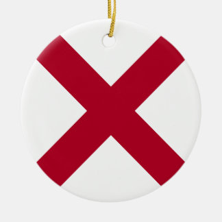 Adorno De Cerámica Alabama: Bandera de St Andrew Crimson
