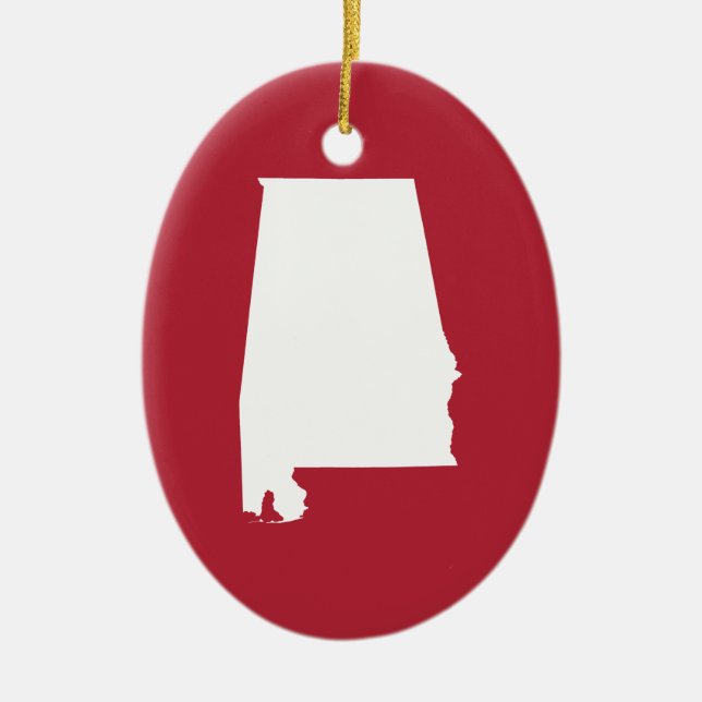 Adorno De Cerámica Alabama rojo y blanco (Frente)