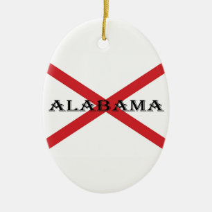 Adorno De Cerámica Alabama y Bandera ornamentada