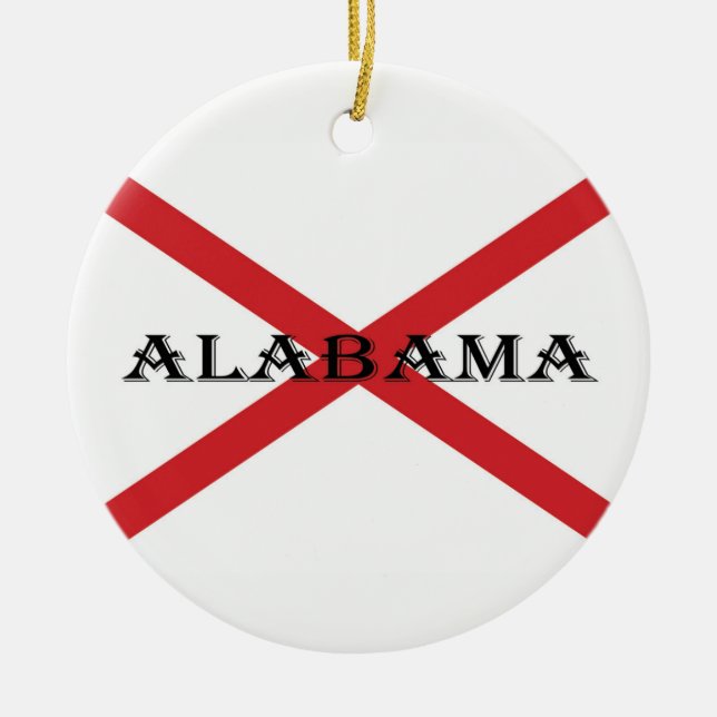 Adorno De Cerámica Alabama y bandera ornamentadas (Frente)