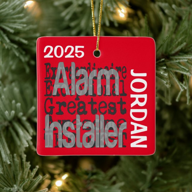 Adorno De Cerámica Alarm Installer Extraordinaire CUSTOM (Árbol)