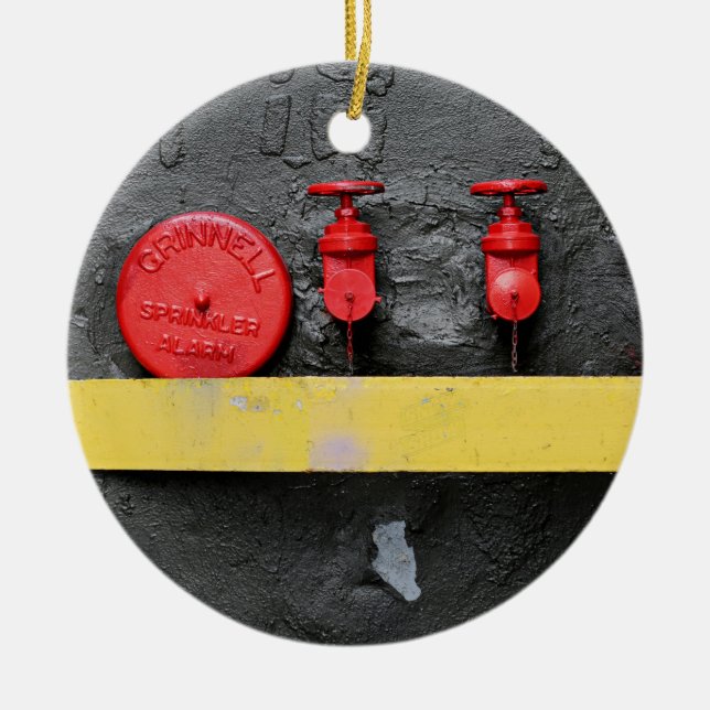 Adorno De Cerámica alarma de incendio manual roja (Frente)