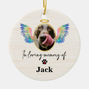 Adorno De Cerámica Alas de Ángel Memorial Personalizado para Perro