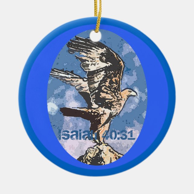 Adorno De Cerámica Alas de Eagles - 40:31 de Isaías (Frente)