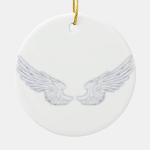 Adorno De Cerámica Alas del Ángel Blanco Caído