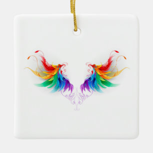 Adorno De Cerámica Alas del arco iris fluidas