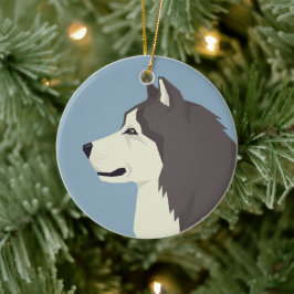 Adorno De Cerámica Alaskan Malamute