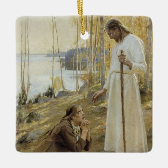 Adorno De Cerámica Albert Edelfelt - Cristo y María Magdalena (Anverso)