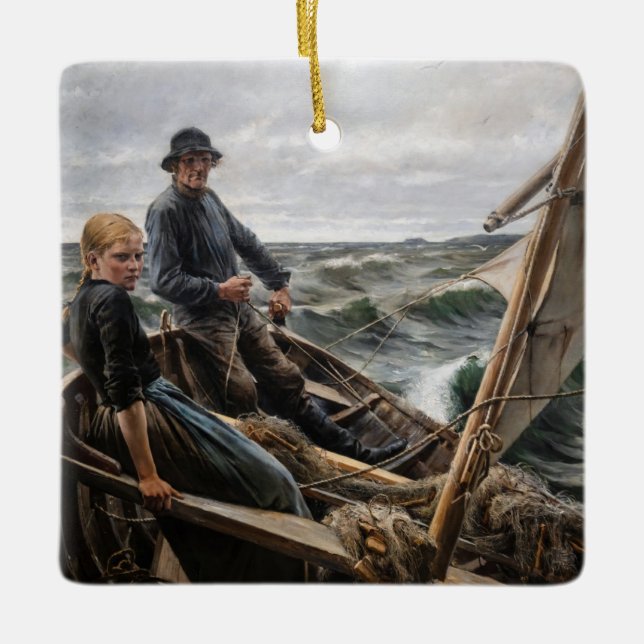 Adorno De Cerámica Albert Edelfelt - En Sea (Anverso)