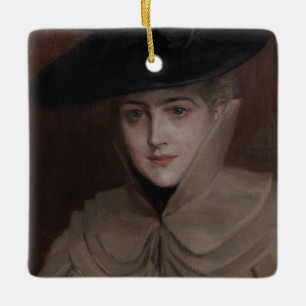 Adorno De Cerámica Albert Edelfelt - Retrato de una joven