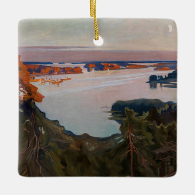 Adorno De Cerámica Albert Edelfelt - Vista sobre Haikko (Anverso)