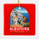 Adorno De Cerámica Albufeira Portugal Viajes de arte<br><div class="desc">Diseño de viaje vectorial retro de Albufeira. Albufeira es una ciudad costera de la región del sur del Algarve,  en Portugal. Es un antiguo pueblo de pescadores que se ha convertido en un importante destino de vacaciones.</div>