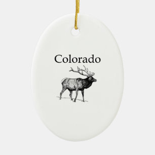 Adorno De Cerámica Alces de Colorado (línea arte)