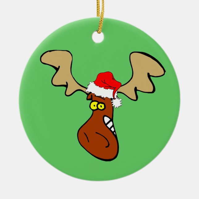 Adorno De Cerámica Alces del navidad (Frente)