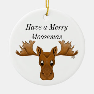 Adorno De Cerámica Alces del ornamento, felices moosemas