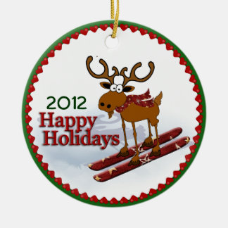 Adorno De Cerámica Alces en declive del día de fiesta